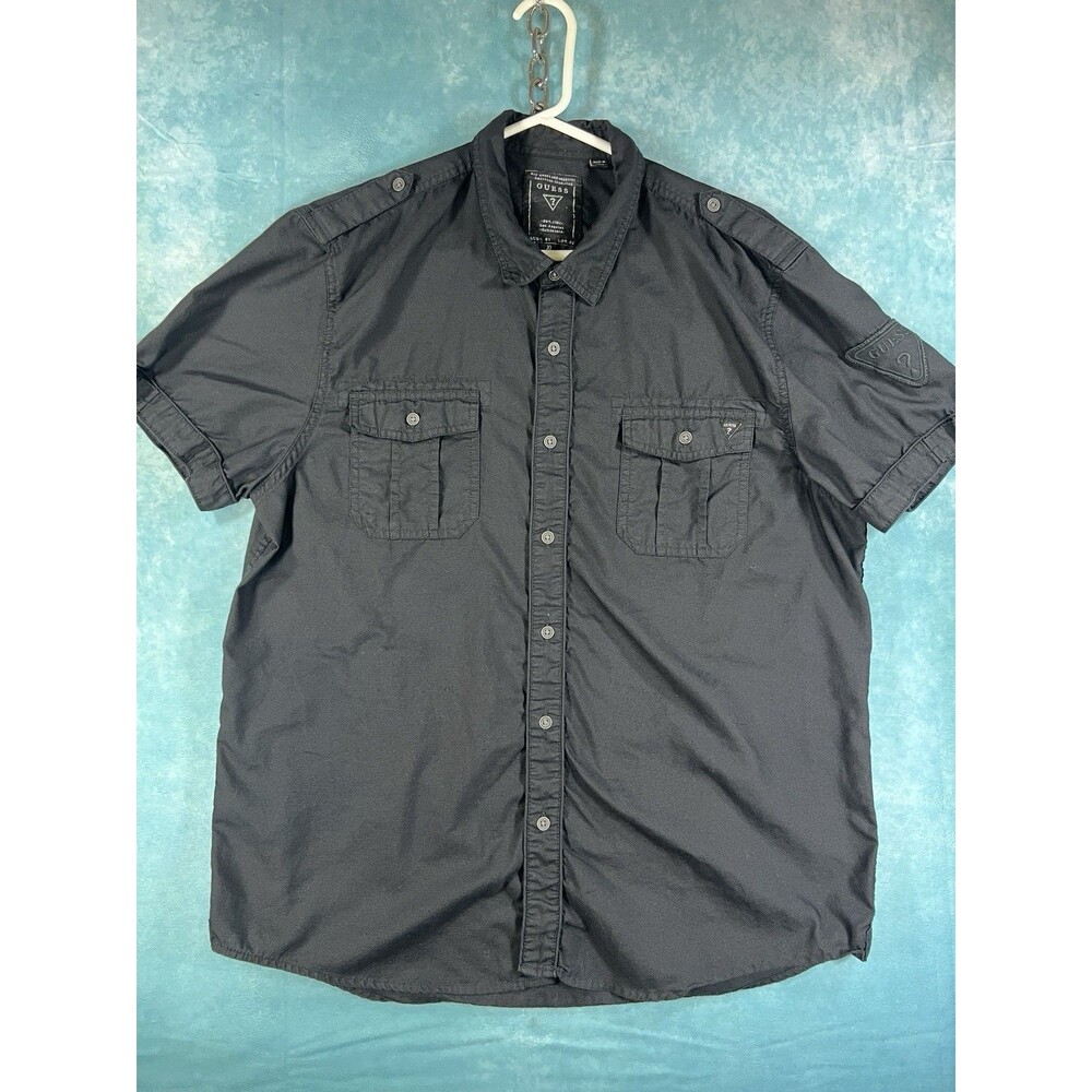 Y2K VTG GUESS Black Solid VINTAGE Mens XL